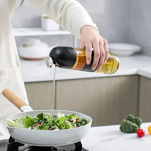 Modern Glass Oil & Vinegar Bottle with Auto Spout