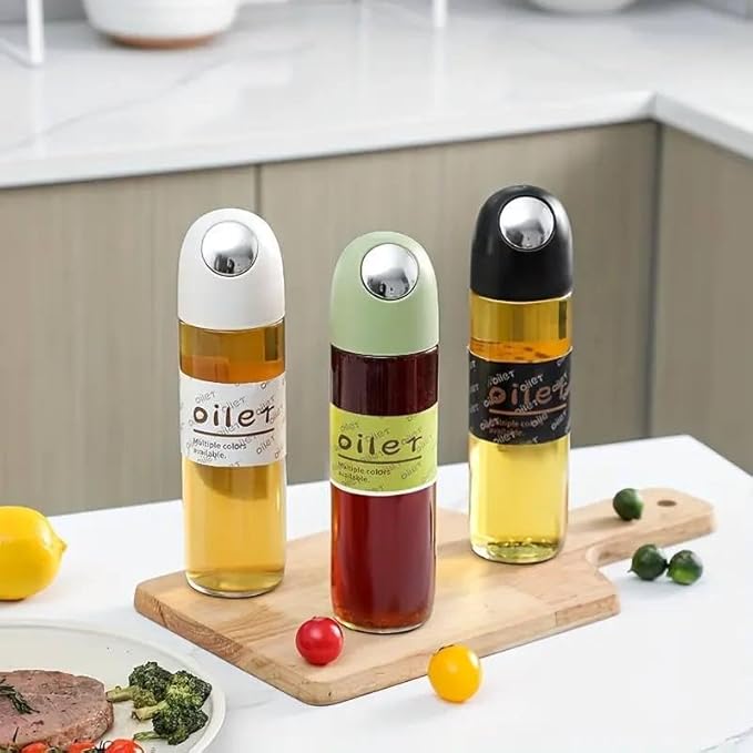 Modern Glass Oil & Vinegar Bottle with Auto Spout