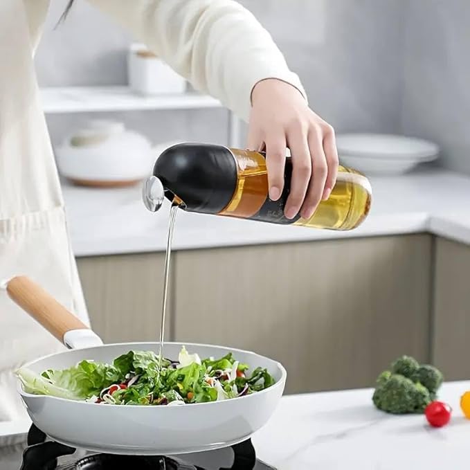 Modern Glass Oil & Vinegar Bottle with Auto Spout