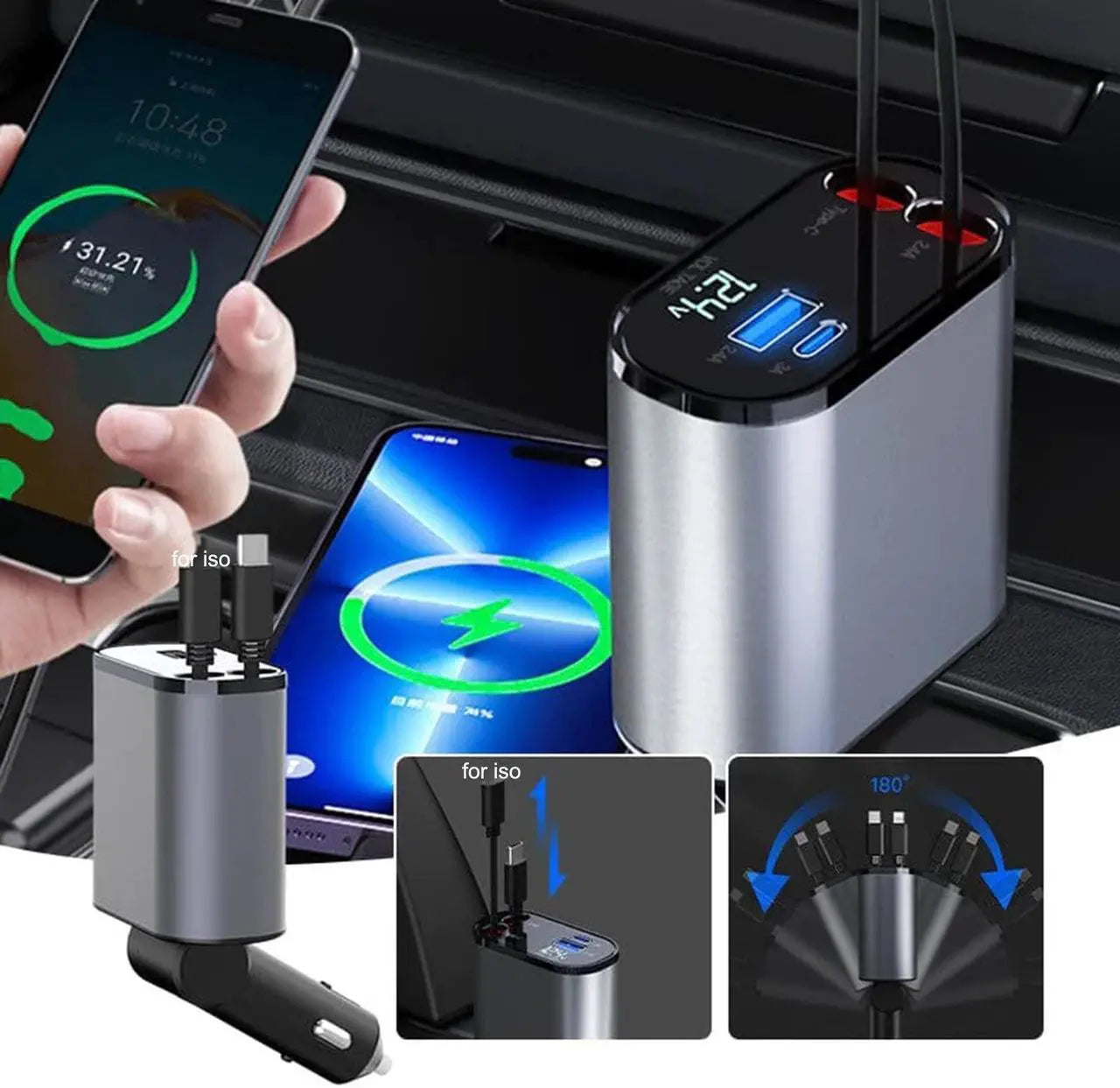 PowerFlex 4-in-1 Multi-Function Car Charger