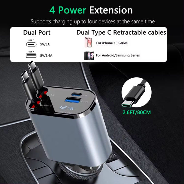 PowerFlex 4-in-1 Multi-Function Car Charger