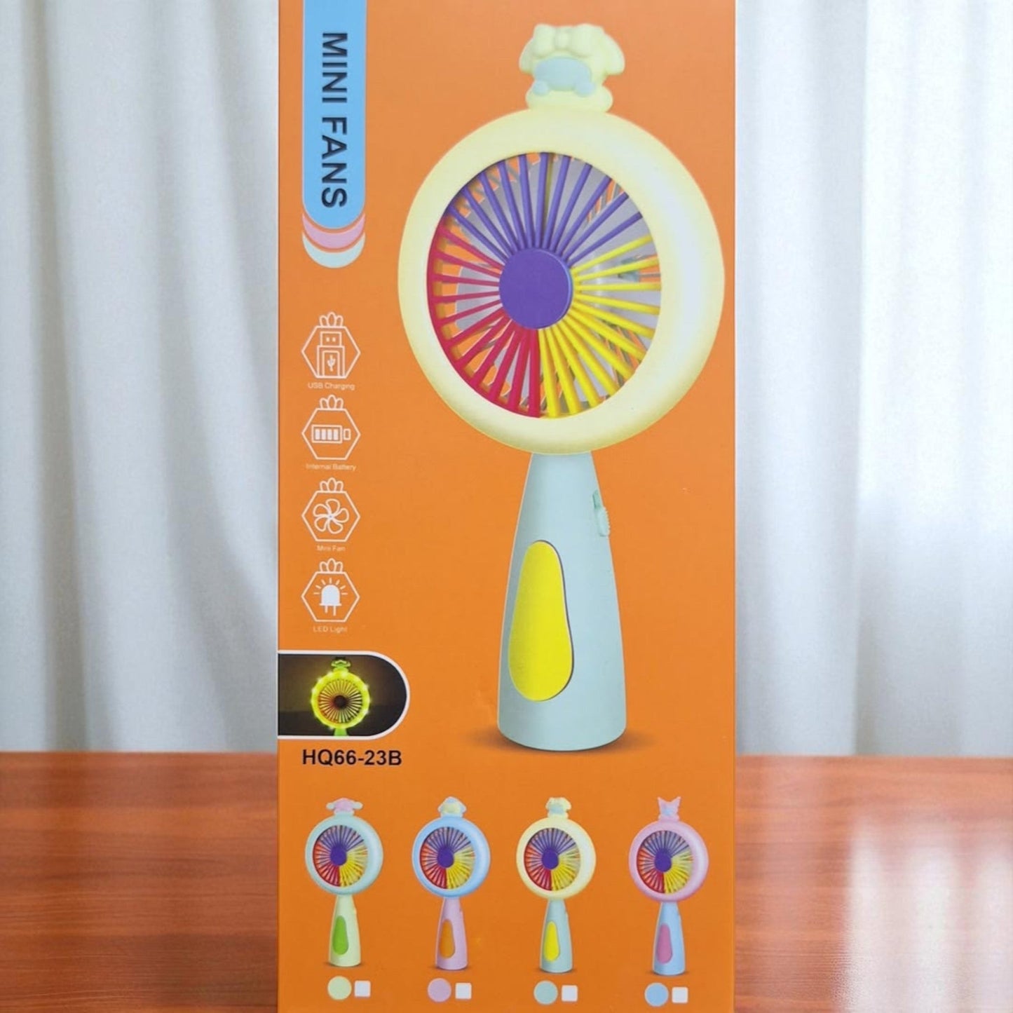 Colorful Wireless Mini Handheld Fan with Integrated LED