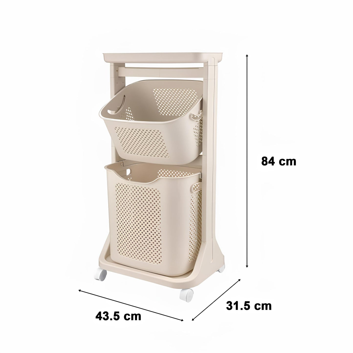 2-Tier Moveable Laundary Basket with Top Storage (2141) by Limon