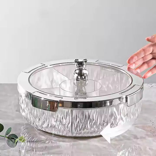 Deluxe Snacks & Candy Tray with Bear Top & Airtight Lid