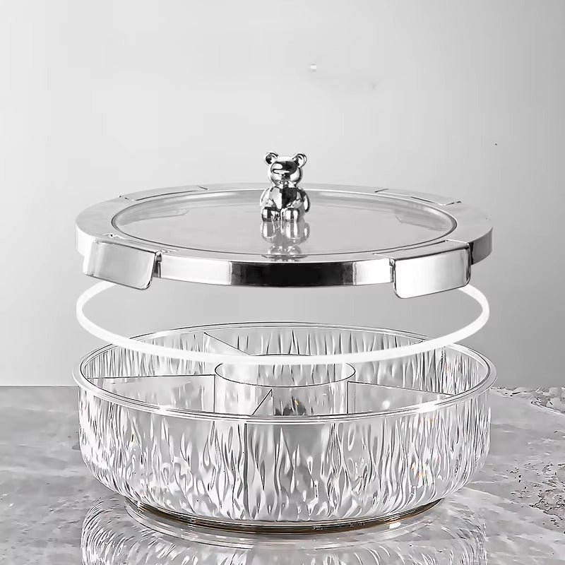 Deluxe Snacks & Candy Tray with Bear Top & Airtight Lid