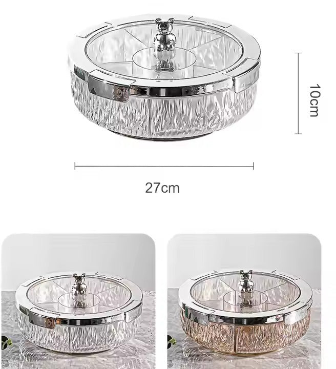 Deluxe Snacks & Candy Tray with Bear Top & Airtight Lid