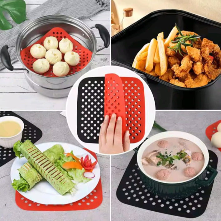 Reusable Non-Stick Silicone Air Fryer Basket Liner Mat
