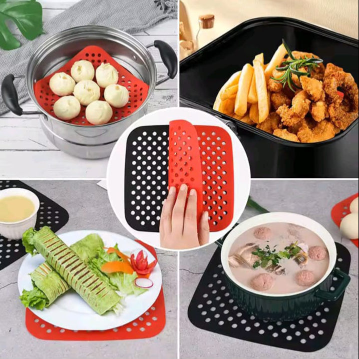 Reusable Non-Stick Silicone Air Fryer Basket Liner Mat