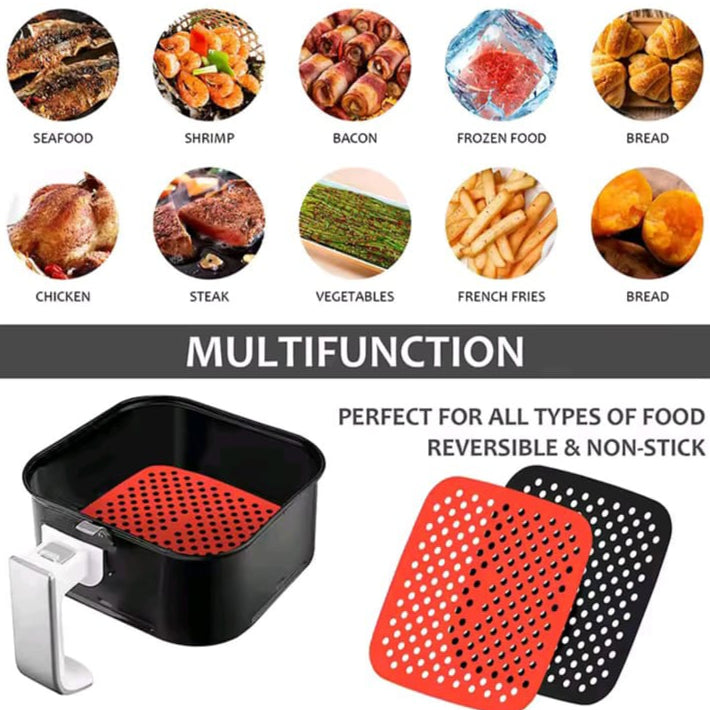 Reusable Non-Stick Silicone Air Fryer Basket Liner Mat