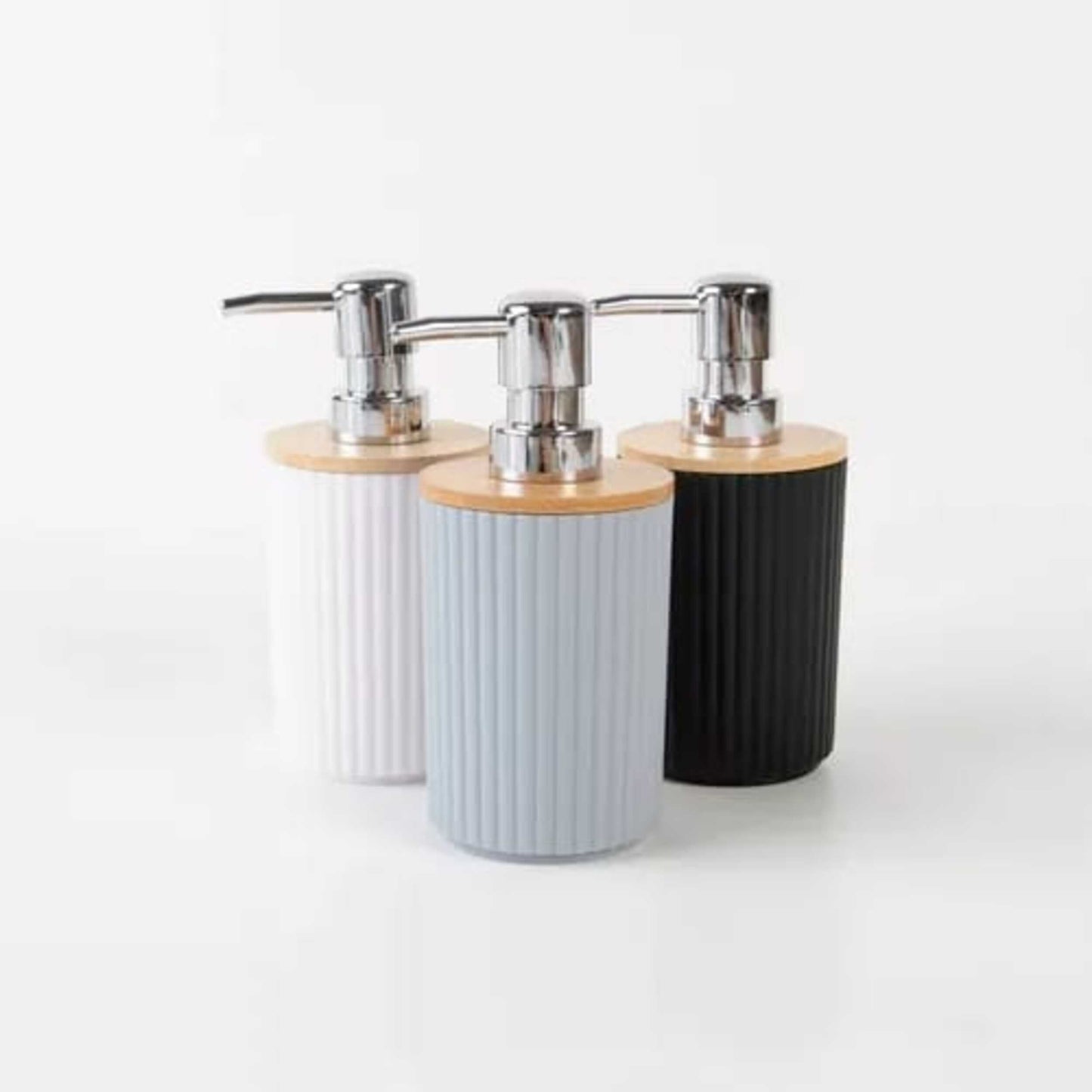 Ribbed Multipurpose Liquid Dispenser with Wooden Lid