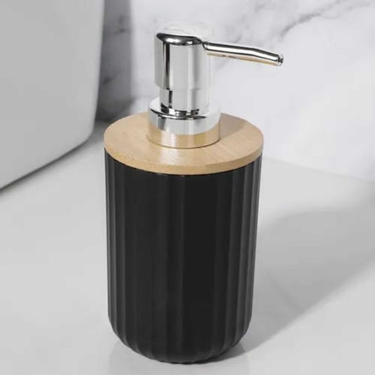 Ribbed Multipurpose Liquid Dispenser with Wooden Lid